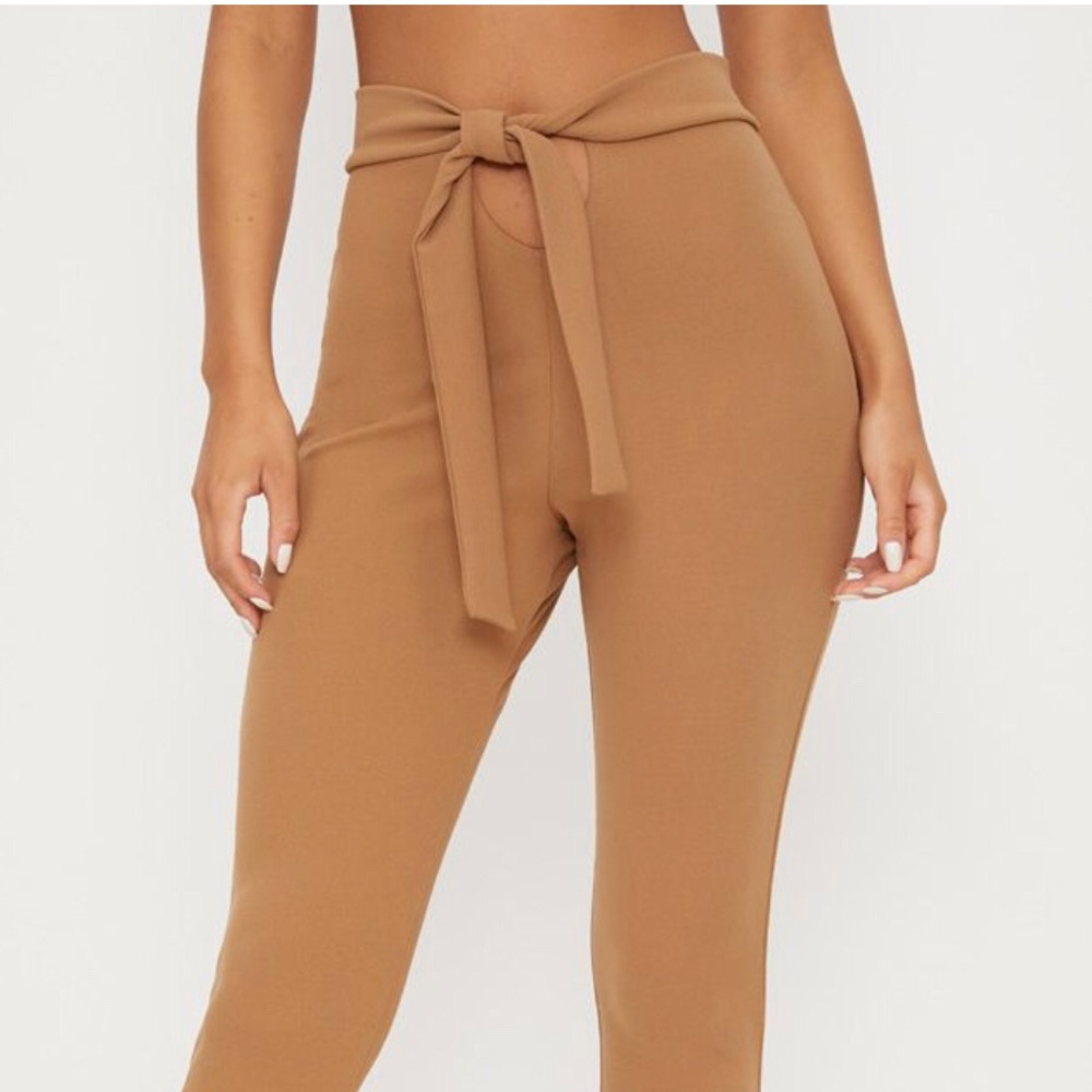 Open Front Tie Waist Trouser Pretty Little Things